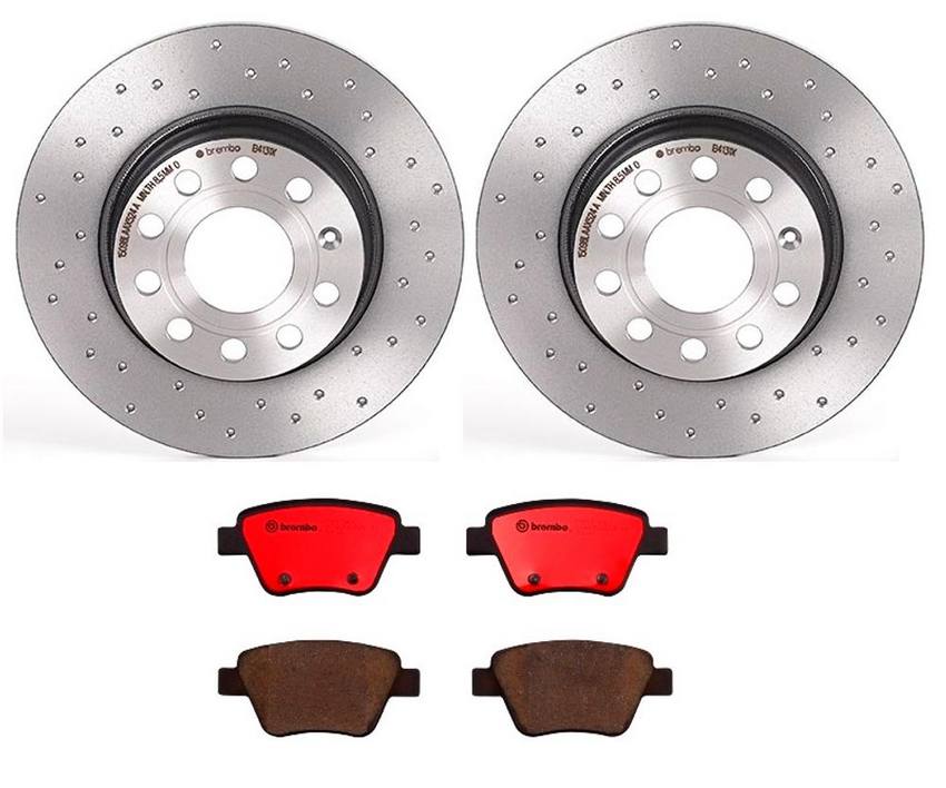 Audi VW Brakes Kit - Pads and Rotors Rear (272mm) (Xtra) (Ceramic) 5Q0615601D - Brembo 2439853KIT